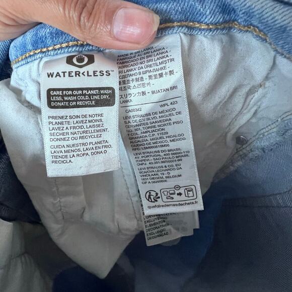 LEVI'S Women's Jeans Ribcage Straight Ankle Stretch Blue Light Wash Size 31 - Picture 9 of 10